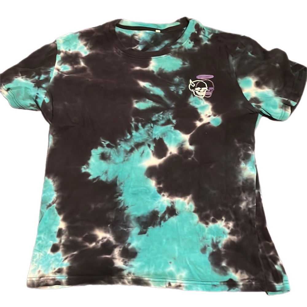 tie-dye skull graphic t-shirt from shein